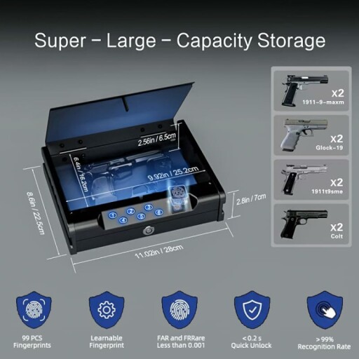 VORanexs gun safe with closed lid showcasing sleek design.