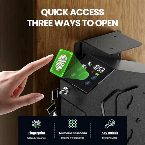 KornerBatl Biometric Bedside Gun Safe