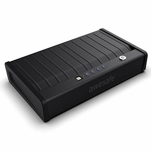 Black electronic gun safe box with keypad