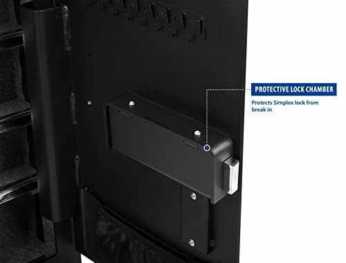 Protective lock chamber in a security safe.