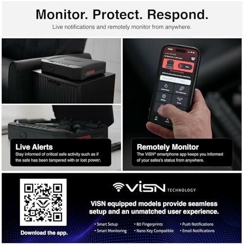 VISN security system features live alerts and remote monitoring.